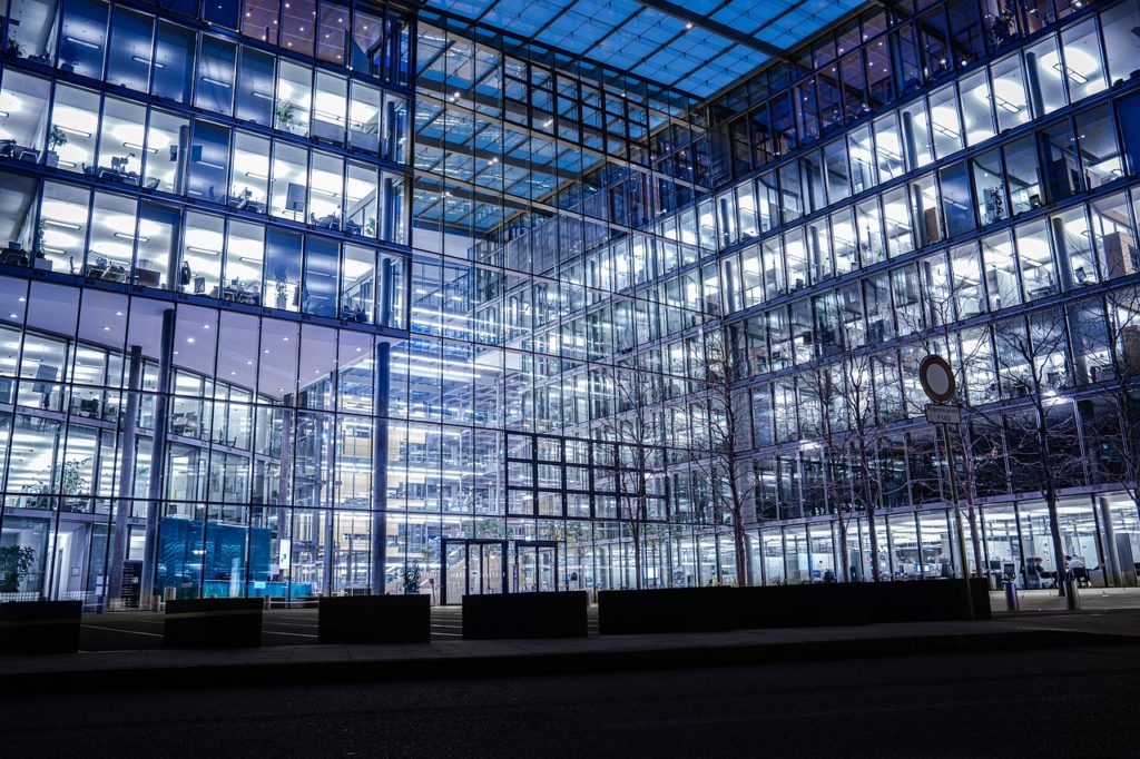 blue, architecture, building