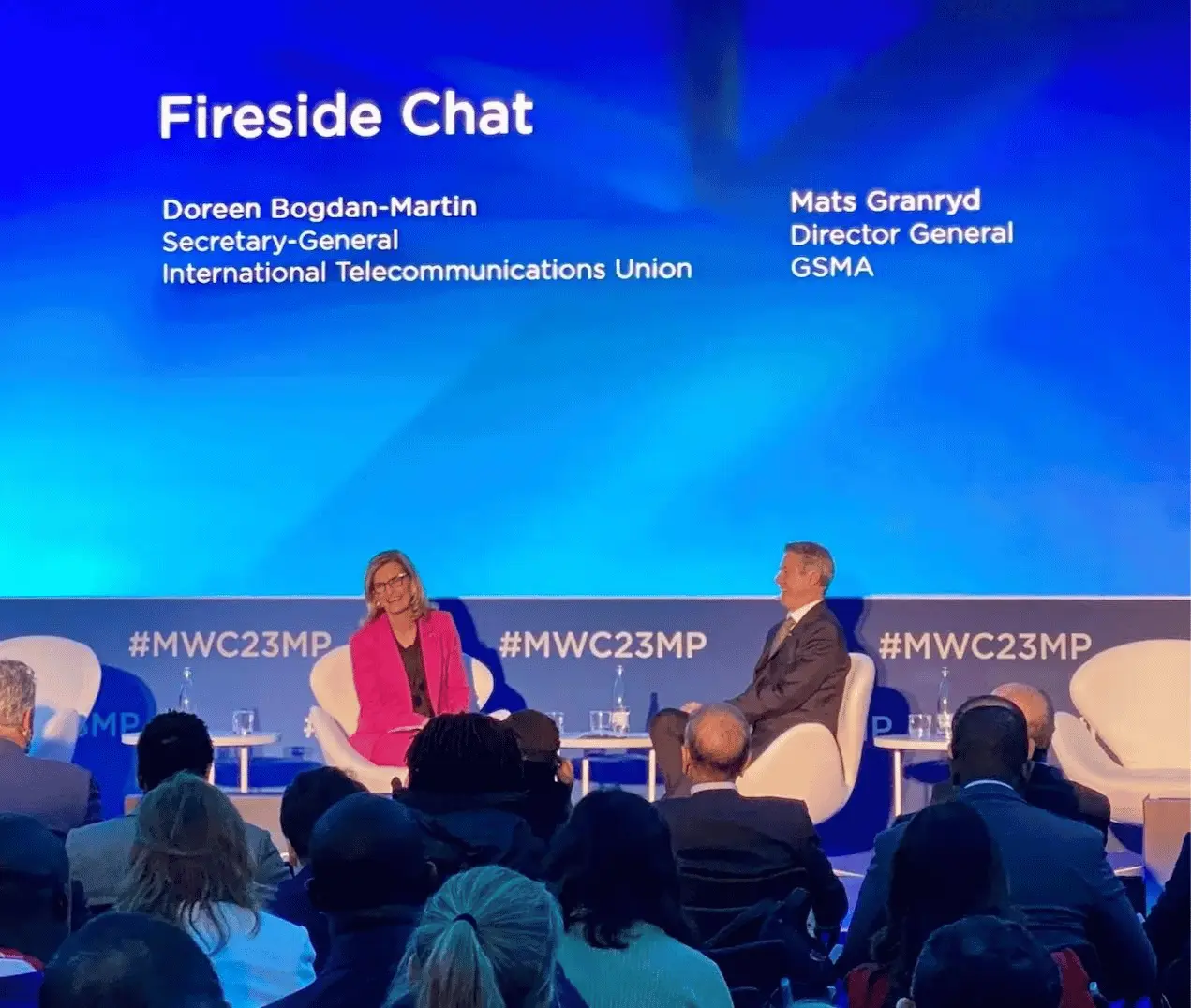 Ms. Doreen Bogdan Martin, Secretary General of ITU and Mr. Mats Granryd, Director General of GSMA give Fireside Chat