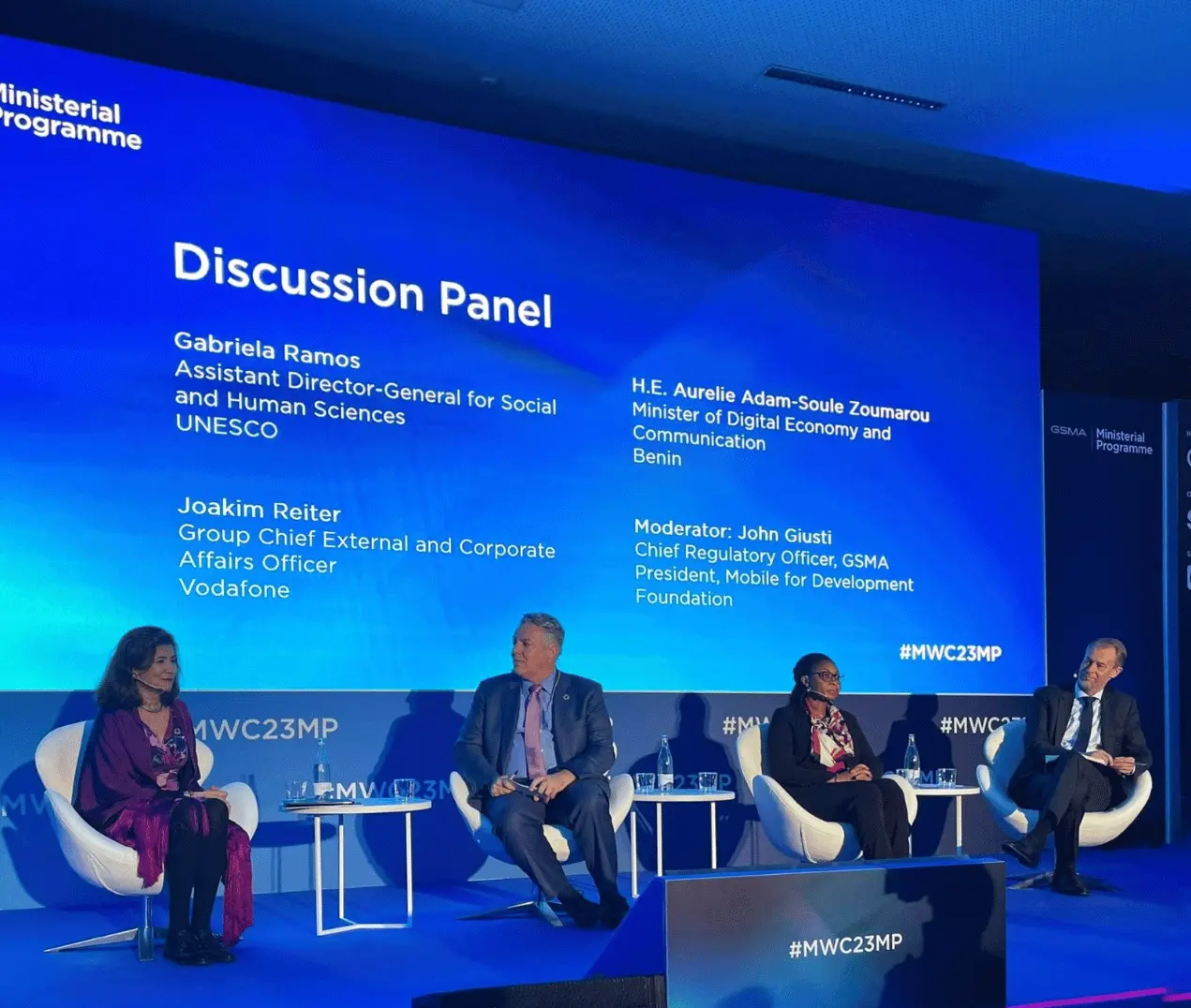 H.E. Ms. Adam Soule Zoumarou, Minister of Digital Economy and Communication, Republic of Benin, attends discussion panel